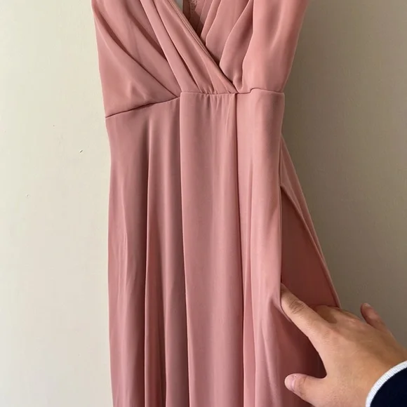 Birdy Grey Kaia Chiffon Dusty Rose Bridesmaid Dress Size Medium - Picture 7 of 8